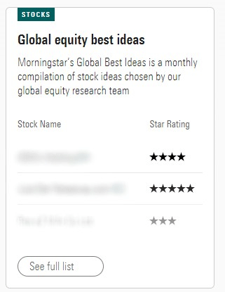 Morningstar Global Equity Best Ideas List