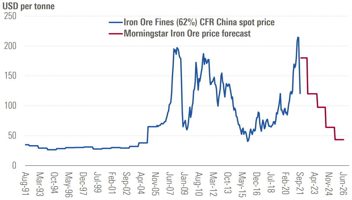 Iron Ore Price and Morningstar Forecast