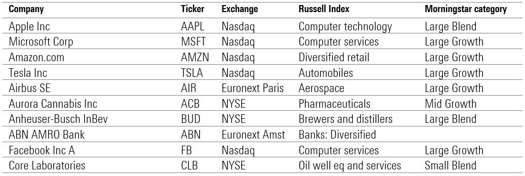 stocks international 2020 morningstar