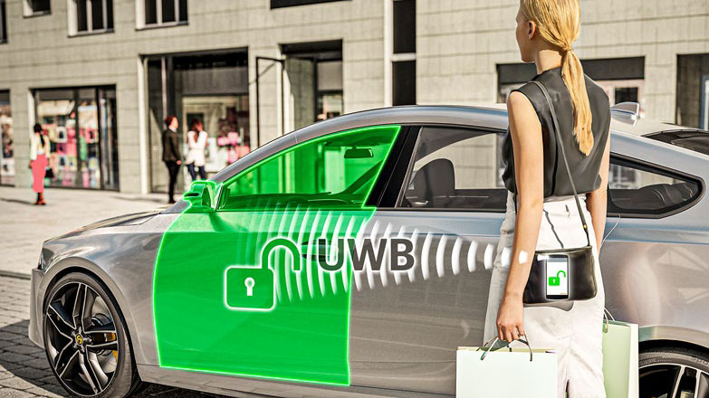 woman walking towards car with smartphone-enabled entry